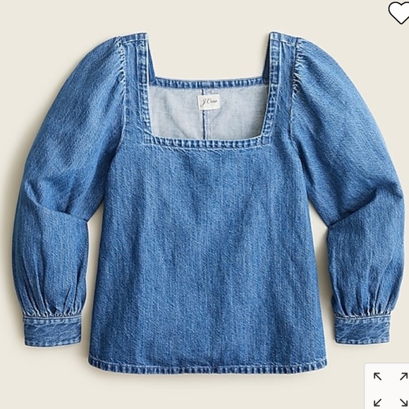 J. Crew Tops - New with Tag: J Crew Squareneck Chambray Top. Size Medium